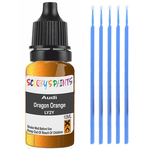 Touch Up Paint For Audi A1 Dragon Orange Ly2Y Orange Scratch Stone Chip 10Ml