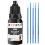 Touch Up Paint For Audi A2 Ebony Black Lz9W Black Scratch Stone Chip 10Ml