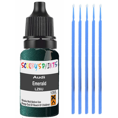 Touch Up Paint For Audi A6 Emerald Lz6U Green Scratch Stone Chip 10Ml