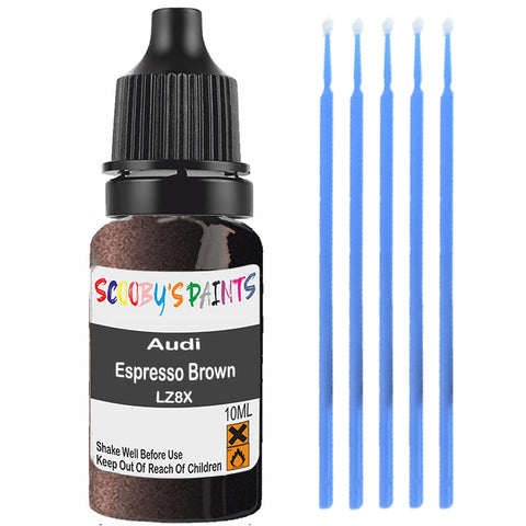 Touch Up Paint For Audi A2 Espresso Brown Lz8X Brown Scratch Stone Chip 10Ml