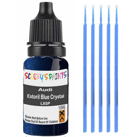 Touch Up Paint For Audi A4 Estoril Blue Crystal Lx5P Blue Scratch Stone Chip 10Ml