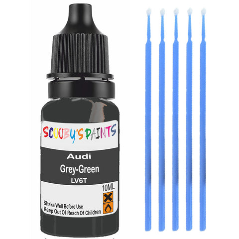 Touch Up Paint For Audi A2 Grey-Green Lv6T Grey Scratch Stone Chip 10Ml