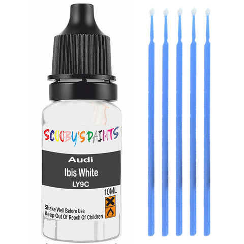 Touch Up Paint For Audi A5 Ibis White Ly9C White Scratch Stone Chip 10Ml