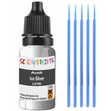 Touch Up Paint For Audi A6 Ice Silver Lx7W Grey Scratch Stone Chip 10Ml