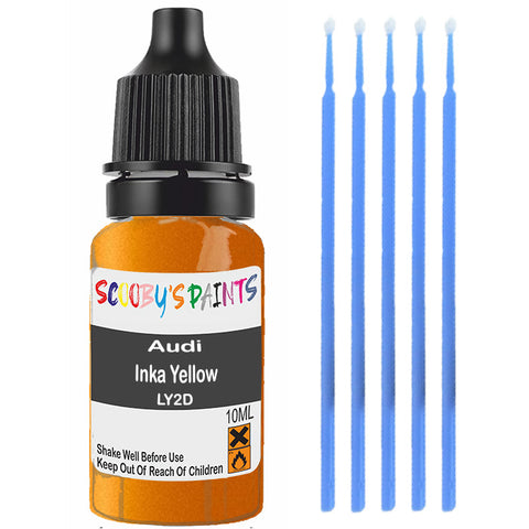 Touch Up Paint For Audi A4 Allroad Inka Yellow Ly2D Yellow Scratch Stone Chip 10Ml