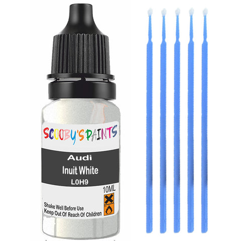 Touch Up Paint For Audi A6 Inuit White L0H9 White Scratch Stone Chip 10Ml