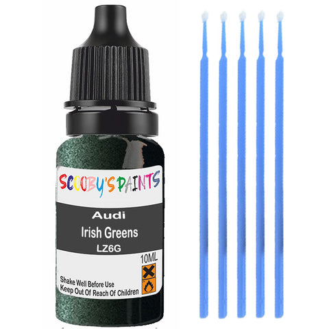 Touch Up Paint For Audi A2 Irish Greens Lz6G Green Scratch Stone Chip 10Ml