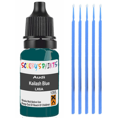 Touch Up Paint For Audi A6 Kailash Blue Lx6A Blue Scratch Stone Chip 10Ml