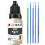 Touch Up Paint For Audi A6 Magnolia Mother-Of-Pearl Effect Ly2C White Scratch Stone Chip 10Ml