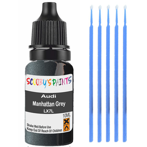 Touch Up Paint For Audi A4 Allroad Quattro Manhattan Grey Lx7L Grey Scratch Stone Chip 10Ml