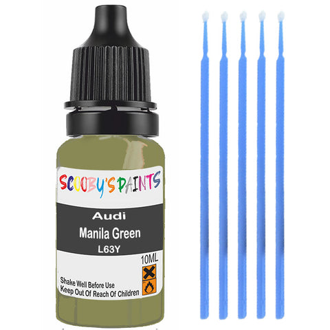 Touch Up Paint For Audi 100 Manila Green L63Y Green Scratch Stone Chip 10Ml