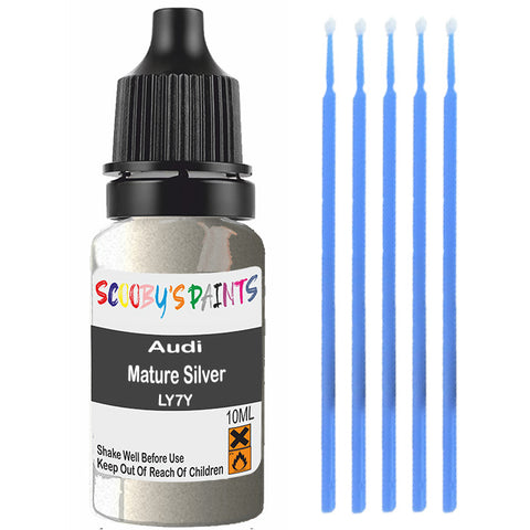 Touch Up Paint For Audi A5 Mature Silver Ly7Y Grey Scratch Stone Chip 10Ml