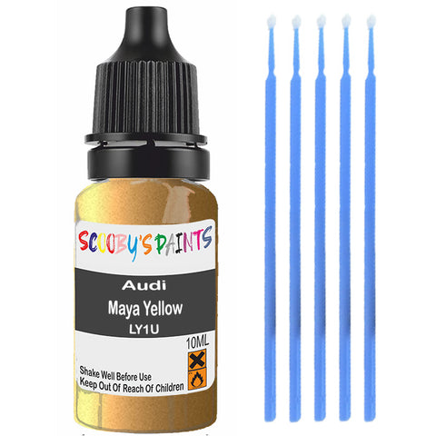 Touch Up Paint For Audi A6 Maya Yellow Ly1U Yellow Scratch Stone Chip 10Ml