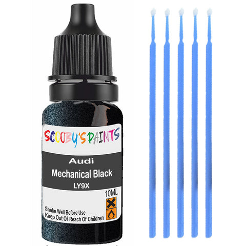 Touch Up Paint For Audi A6 Allroad Mechanical Black Ly9X Black Scratch Stone Chip 10Ml