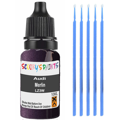 Touch Up Paint For Audi A6 Merlin Lz3W Blue Scratch Stone Chip 10Ml