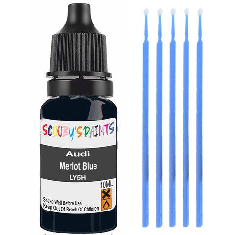 Touch Up Paint For Audi 100 Merlot Blue Ly5H Blue Scratch Stone Chip 10Ml