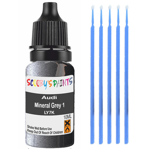 Touch Up Paint For Audi A6 Mineral Grey 1 Ly7K Grey Scratch Stone Chip 10Ml