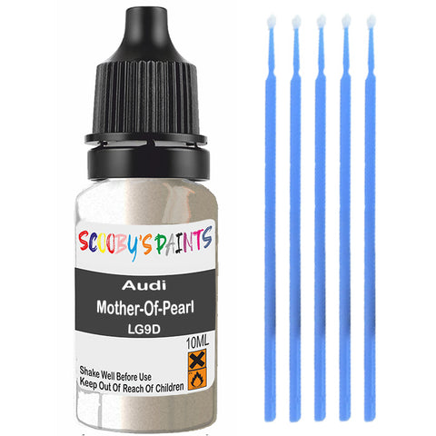 Touch Up Paint For Audi 90 Mother-Of-Pearl White Lg9D White Scratch Stone Chip 10Ml