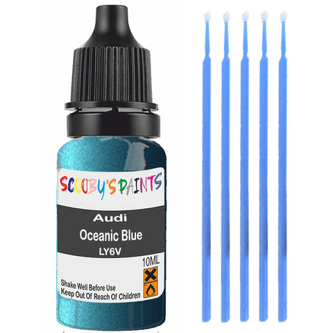 Touch Up Paint For Audi 100 Oceanic Blue Ly6V Blue Scratch Stone Chip 10Ml