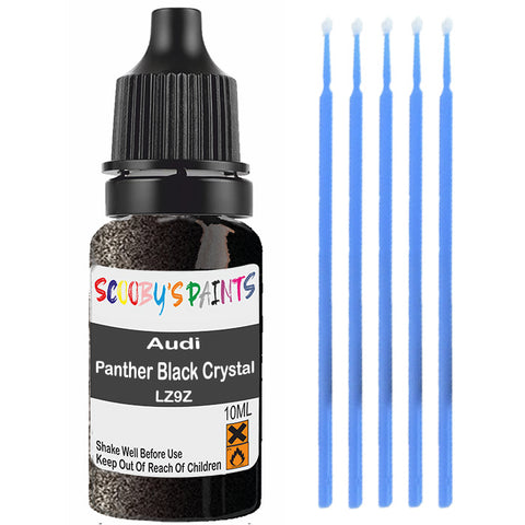 Touch Up Paint For Audi A3 Cabrio Panther Black Crystal Lz9Z Black Scratch Stone Chip 10Ml