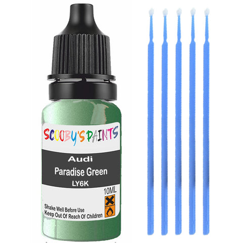 Touch Up Paint For Audi A6 Paradise Green Ly6K Green Scratch Stone Chip 10Ml