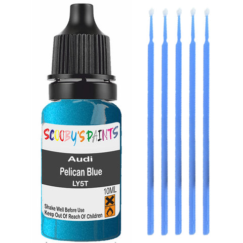 Touch Up Paint For Audi A6 Pelican Blue Ly5T Blue Scratch Stone Chip 10Ml