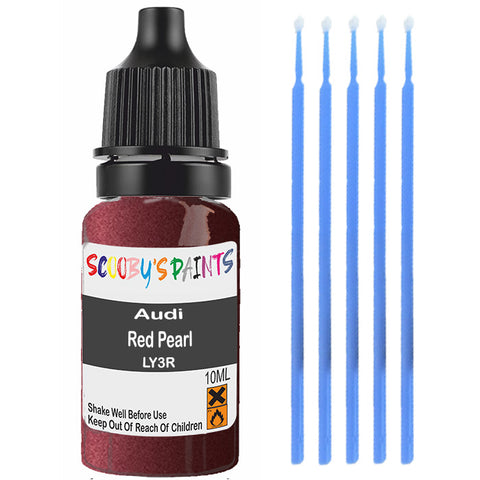 Touch Up Paint For Audi A6 Allroad Red Pearl Ly3R Red Scratch Stone Chip 10Ml