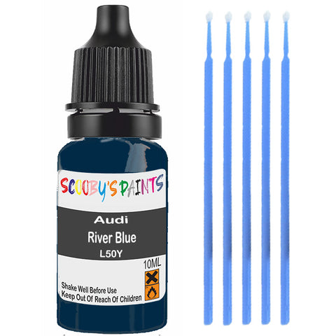 Touch Up Paint For Audi 60 River Blue L50Y Blue Scratch Stone Chip 10Ml