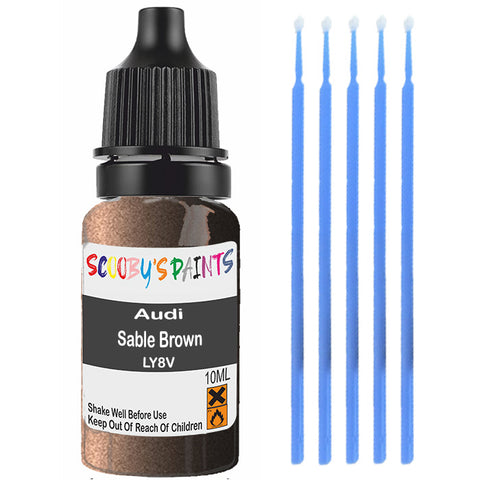 Touch Up Paint For Audi A3 Sable Brown Ly8V Brown Scratch Stone Chip 10Ml