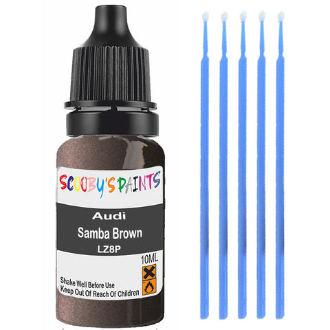 Touch Up Paint For Audi A6 Samba Brown Lz8P Brown Scratch Stone Chip 10Ml