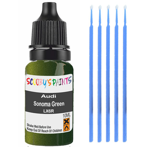 Touch Up Paint For Audi A6 Allroad Sonoma Green Lx6R Green Scratch Stone Chip 10Ml