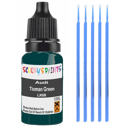 Touch Up Paint For Audi A6 Allroad Tioman Green Lx6B Green Scratch Stone Chip 10Ml