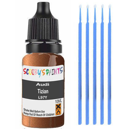 Touch Up Paint For Audi 50 Tizian L97Y Brown Scratch Stone Chip 10Ml