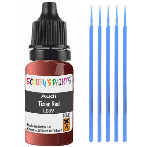 Touch Up Paint For Audi 100 Tizian Red Lb3V Red Scratch Stone Chip 10Ml