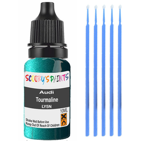 Touch Up Paint For Audi A2 Tourmaline Ly5N Green Scratch Stone Chip 10Ml