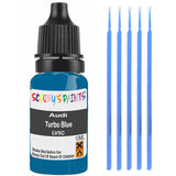 Touch Up Paint For Audi A6 Turbo Blue Lv5C Blue Scratch Stone Chip 10Ml