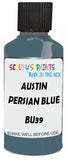 Detail brush applying Blue Solid to a small door scratch on an Austin A110, clean OEM finish
