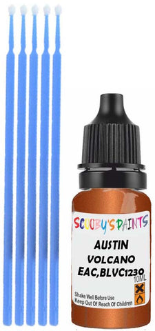 Close-up chip repair on 1996-1999 Austin Mini in factory Volcano Pearl (paint code EAC,BLVC1230)