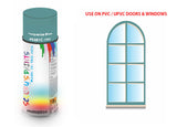 Turquoise Blue BS381C102 Window and door upvc pvc scratch scuff repar in colour BLUE gloss, matt, satin spray for windows and doors