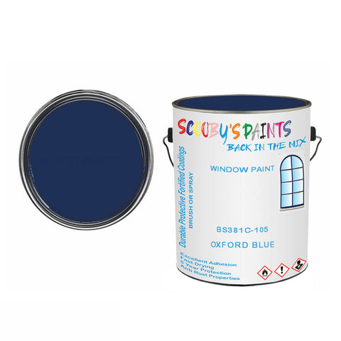 Oxford Blue Bs381C-105 Window Door Paint Brush Or Spray Pvc Upvc Blue Tin