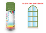 Grass Green BS381C218 Window and door upvc pvc scratch scuff repar in colour GREEN gloss, matt, satin spray for windows and doors
