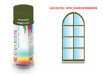 Olive Green BS381C220 Window and door upvc pvc scratch scuff repar in colour GREEN gloss, matt, satin spray for windows and doors