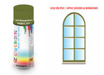 Light Bronze Green BS381C222 Window and door upvc pvc scratch scuff repar in colour GREEN gloss, matt, satin spray for windows and doors