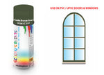 Middle Bronze Green BS381C223 Window and door upvc pvc scratch scuff repar in colour GREEN gloss, matt, satin spray for windows and doors