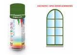 Light Brunswick Green BS381C225 Window and door upvc pvc scratch scuff repar in colour GREEN gloss, matt, satin spray for windows and doors