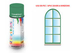 Emerald Green BS381C228 Window and door upvc pvc scratch scuff repar in colour GREEN gloss, matt, satin spray for windows and doors
