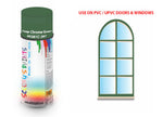 Deep Chrome Green BS381C267 Window and door upvc pvc scratch scuff repar in colour GREEN gloss, matt, satin spray for windows and doors