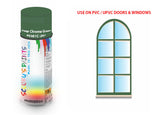 Deep Chrome Green BS381C267 Window and door upvc pvc scratch scuff repar in colour GREEN gloss, matt, satin spray for windows and doors