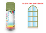 Light Olive Green BS381C278 Window and door upvc pvc scratch scuff repar in colour GREEN gloss, matt, satin spray for windows and doors