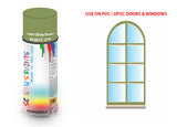 Light Olive Green BS381C278 Window and door upvc pvc scratch scuff repar in colour GREEN gloss, matt, satin spray for windows and doors